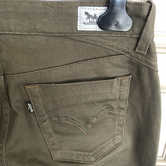 Levis 505 Jeans 4M/27 32L Straight Leg Olive Green NWOT - Picture 3 of 4